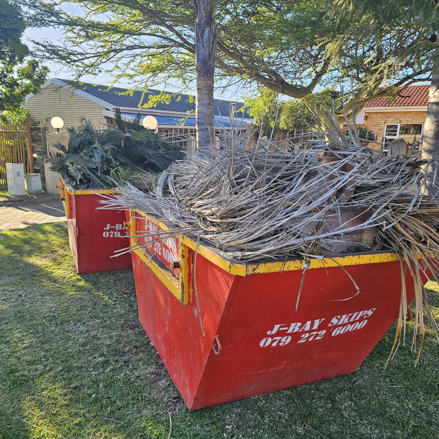 J-Bay skip filled with garden waste